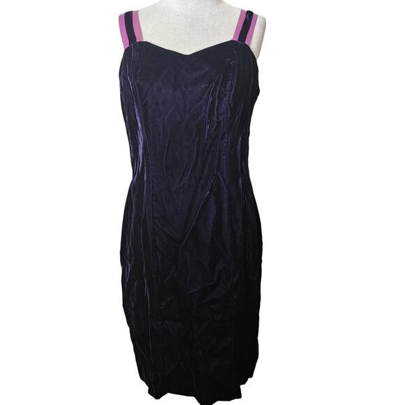 Vintage Purple Velvet Jacket Dress Size 12 - Picture 4 of 8
